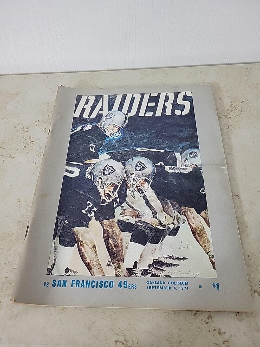 1971 OAKLAND RAIDERS vs SAN FRANCISCO 49ers Program Sept 4, 1971